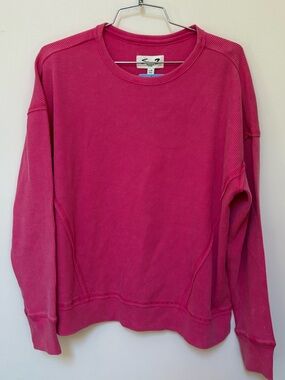 Brand New Seven7 Women's Long Sleeve Waffle Crewneck Top Size Large